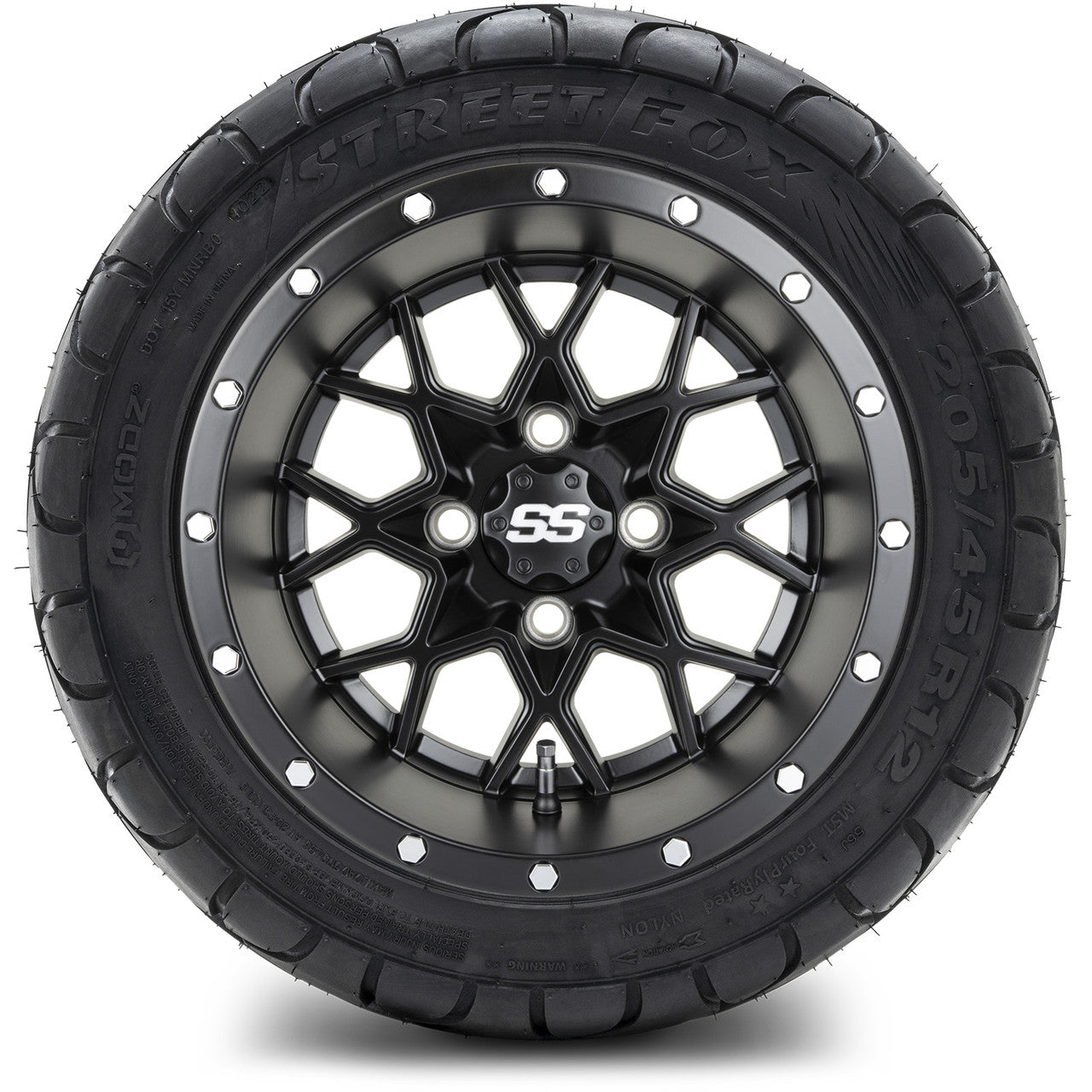 12" MODZ Vortex Matte Black - Tire and Wheel Combo
