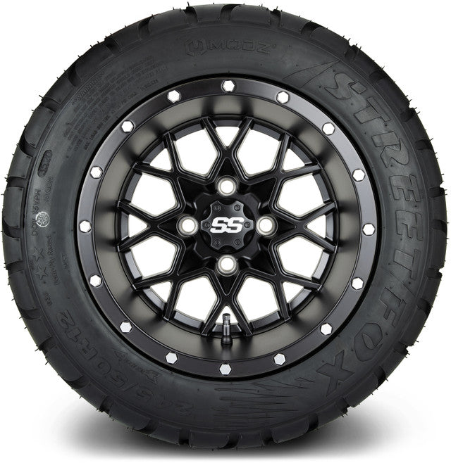 12" MODZ Vortex Matte Black - Tire and Wheel Combo