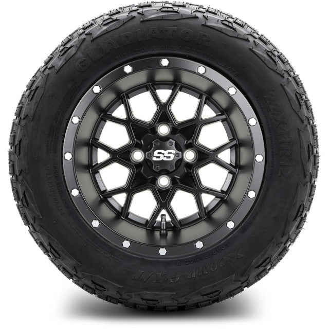 12" MODZ Vortex Matte Black - Tire and Wheel Combo