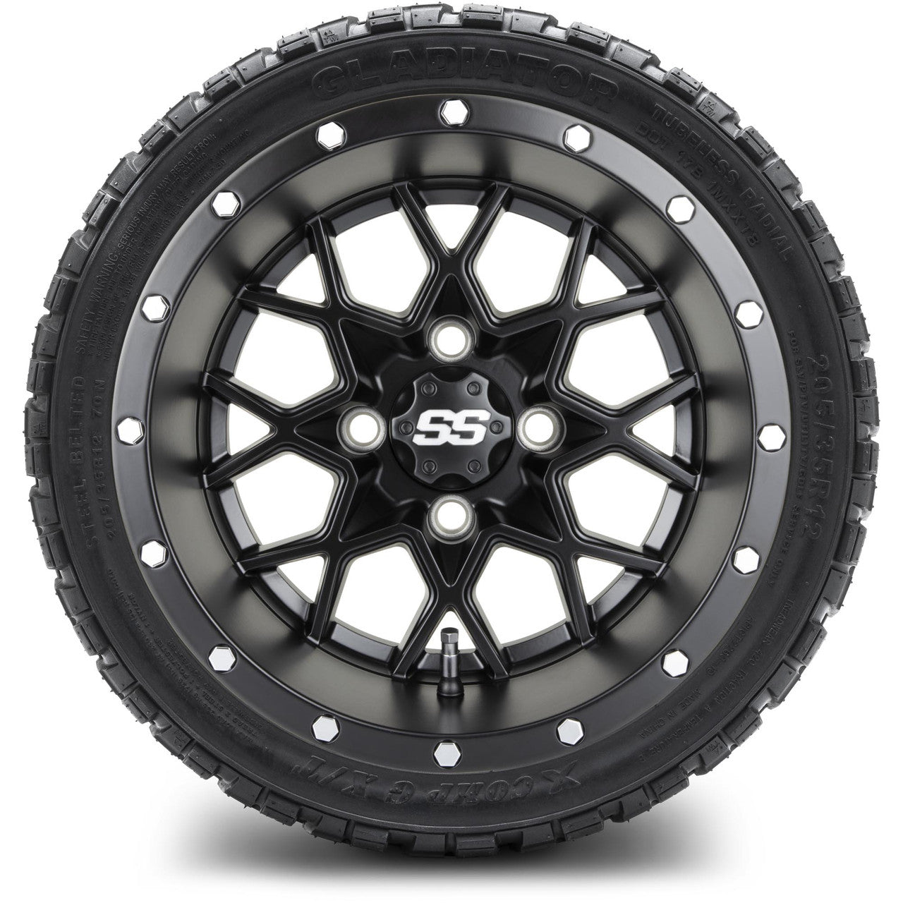12" MODZ Vortex Matte Black - Tire and Wheel Combo