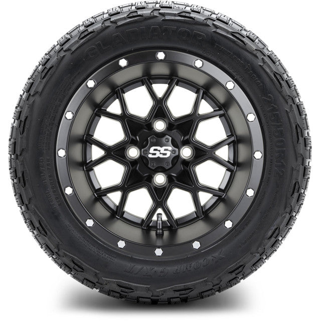 12" MODZ Vortex Matte Black - Tire and Wheel Combo