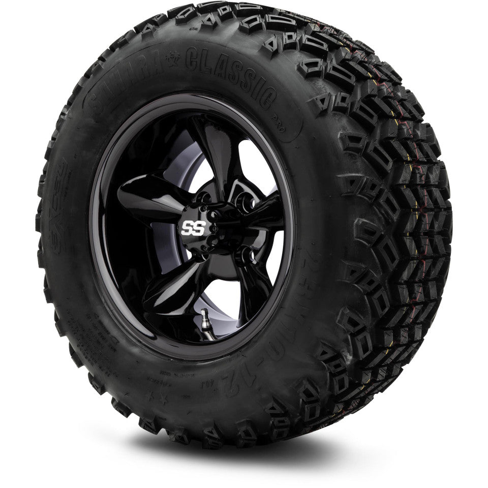 12" MODZ Godfather Glossy Black - Tire and Wheel Combo