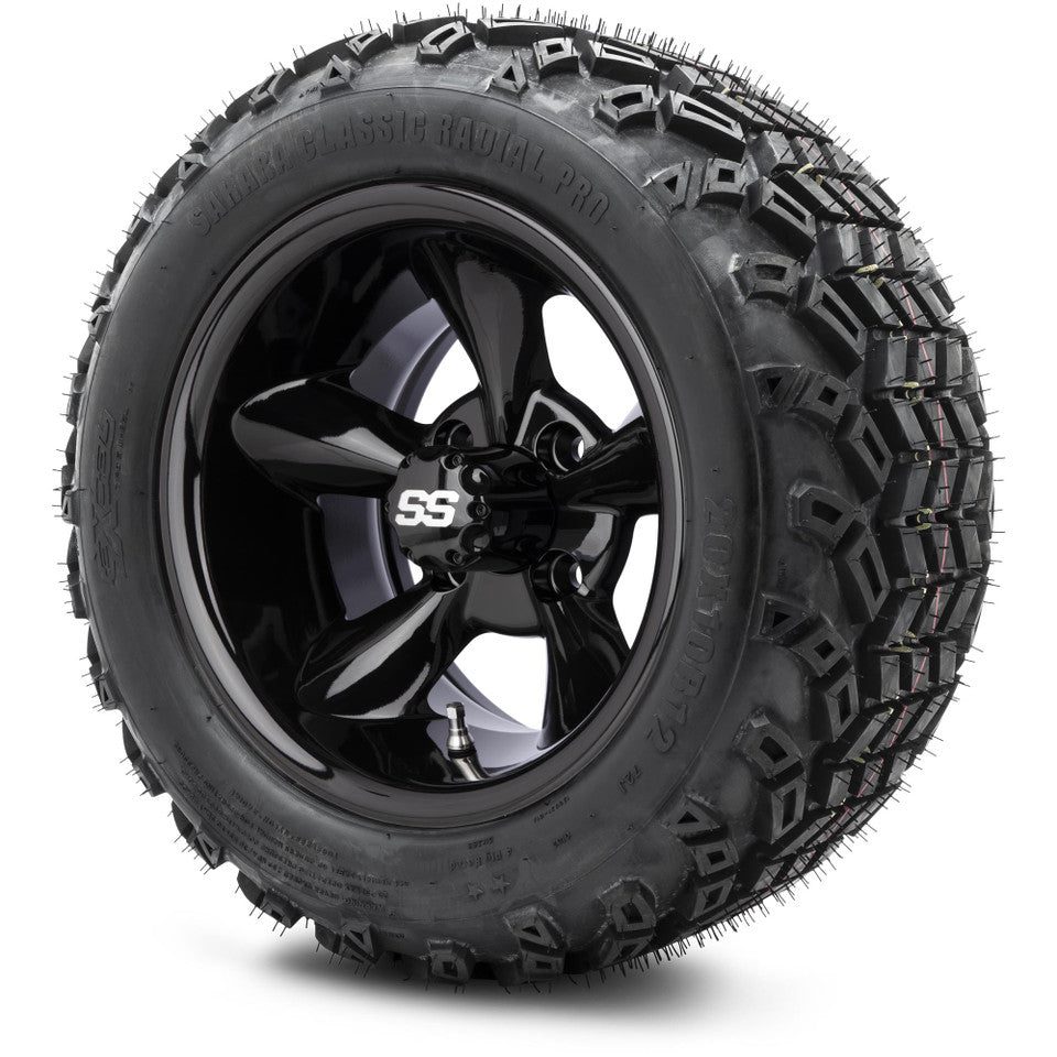 12" MODZ Godfather Glossy Black - Tire and Wheel Combo