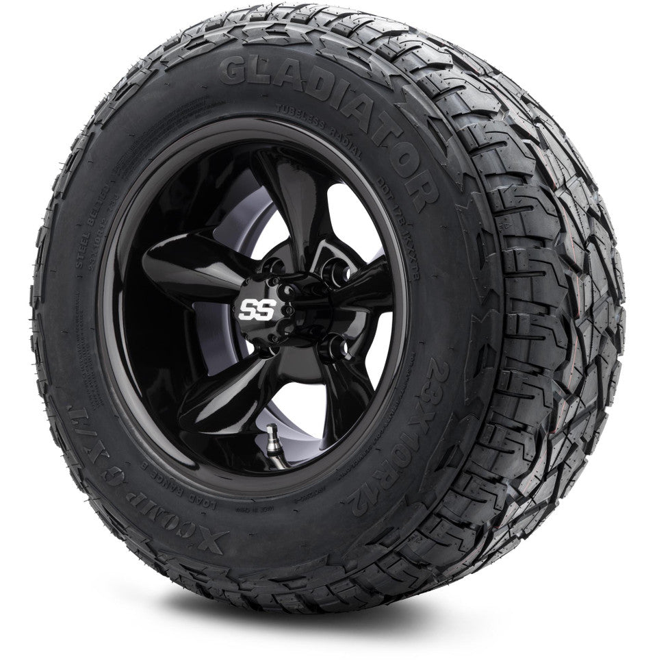 12" MODZ Godfather Glossy Black - Tire and Wheel Combo