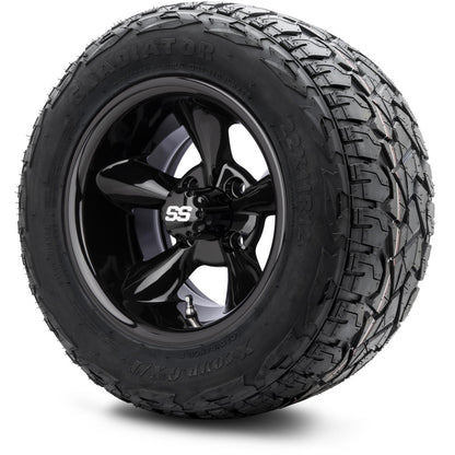 12" MODZ Godfather Glossy Black - Tire and Wheel Combo