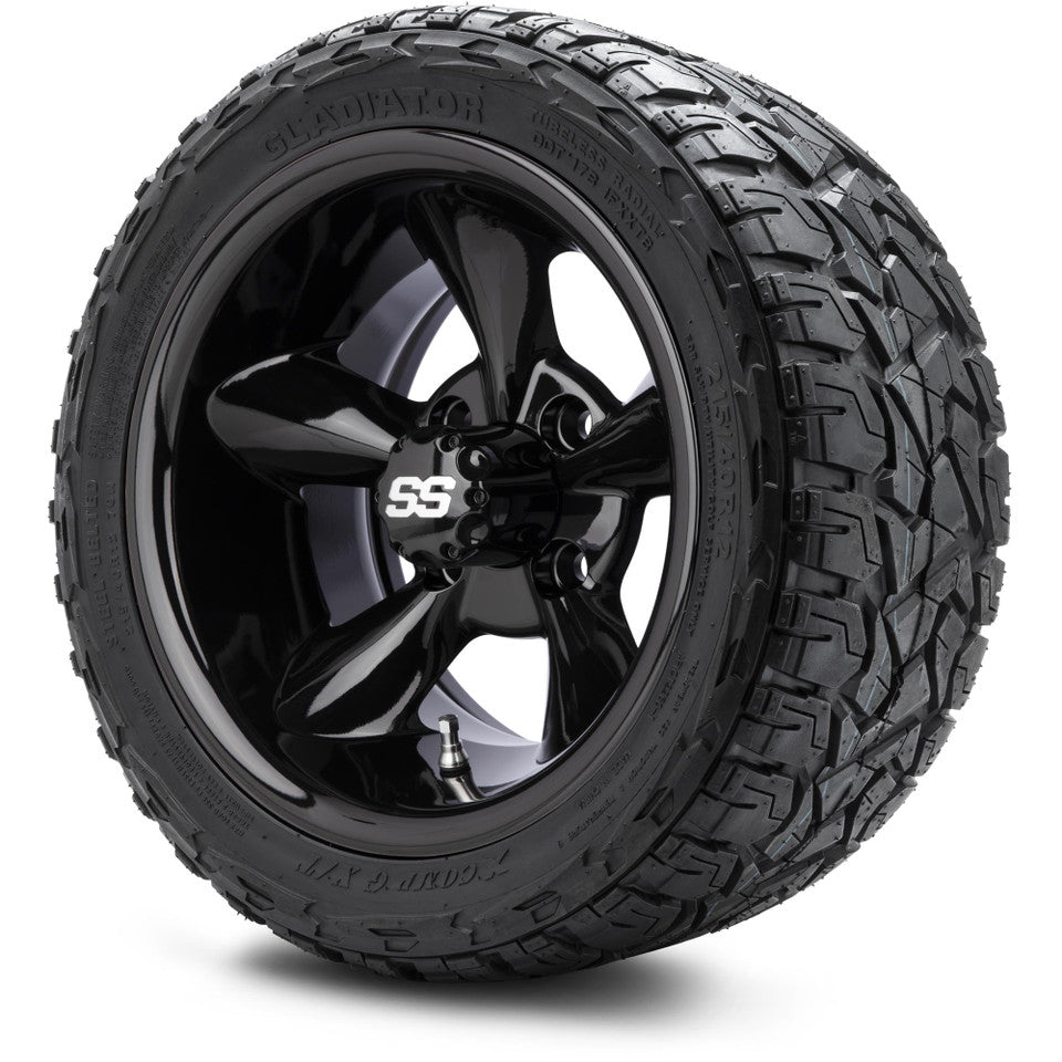 12" MODZ Godfather Glossy Black - Tire and Wheel Combo