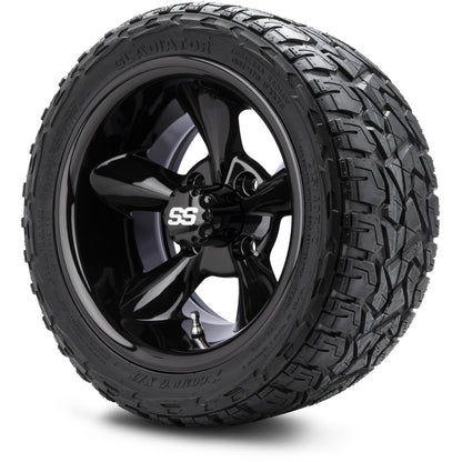 12" MODZ Godfather Glossy Black - Tire and Wheel Combo