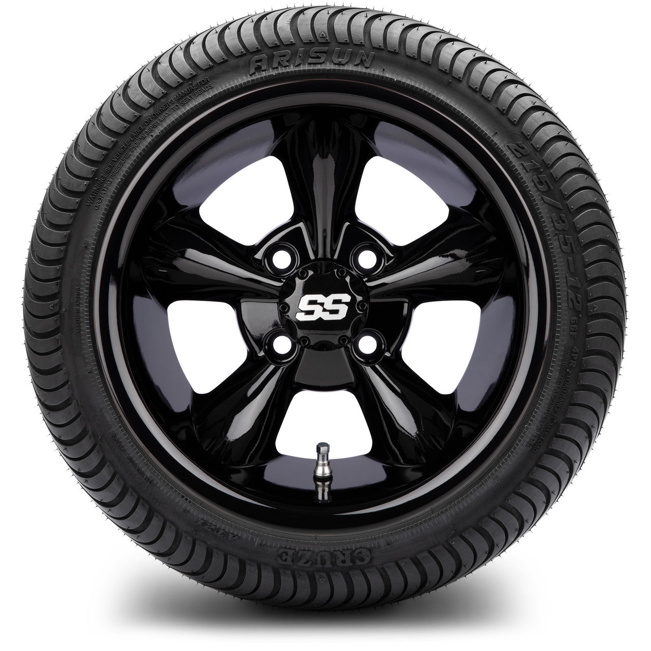 12" MODZ Godfather Glossy Black - Tire and Wheel Combo