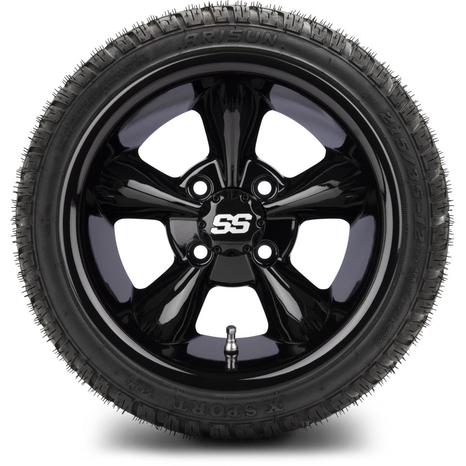 12" MODZ Godfather Glossy Black - Tire and Wheel Combo