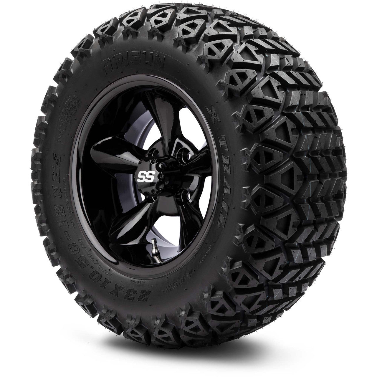 12" MODZ Godfather Glossy Black - Tire and Wheel Combo
