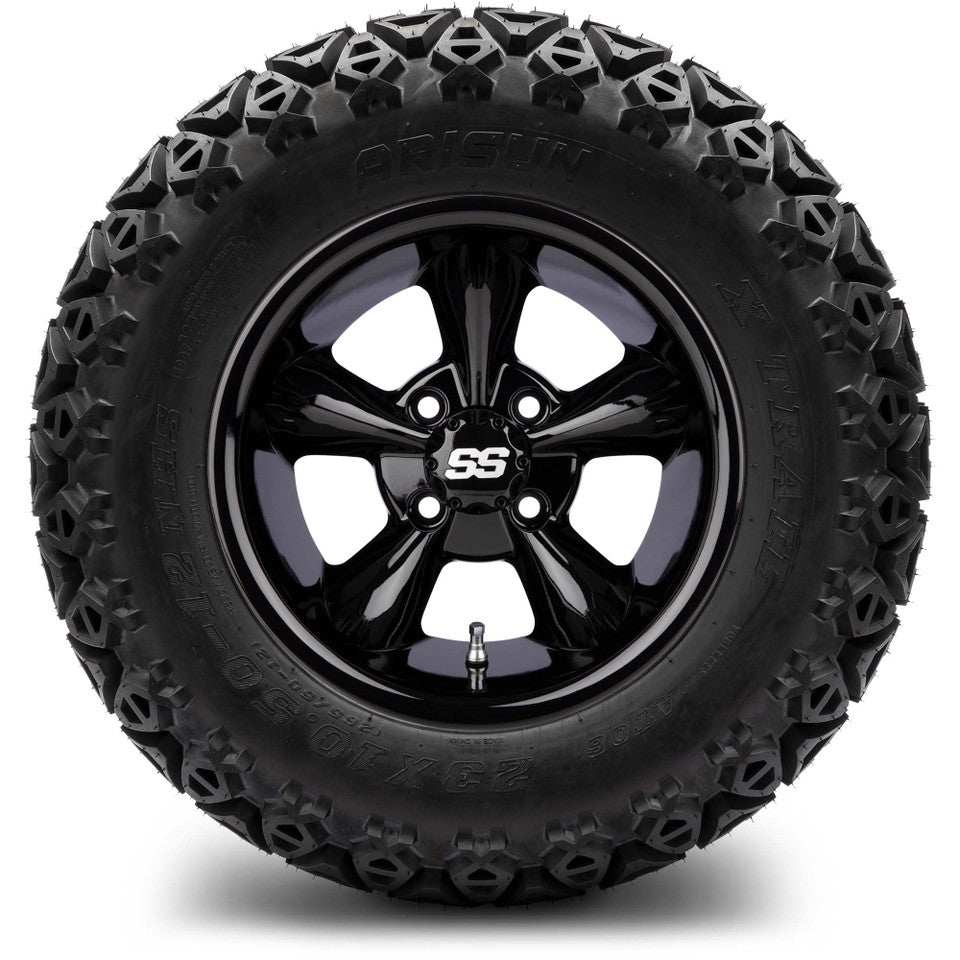 12" MODZ Godfather Glossy Black - Tire and Wheel Combo