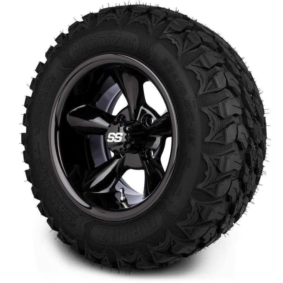 12" MODZ Godfather Glossy Black - Tire and Wheel Combo