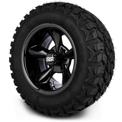 12" MODZ Godfather Glossy Black - Tire and Wheel Combo