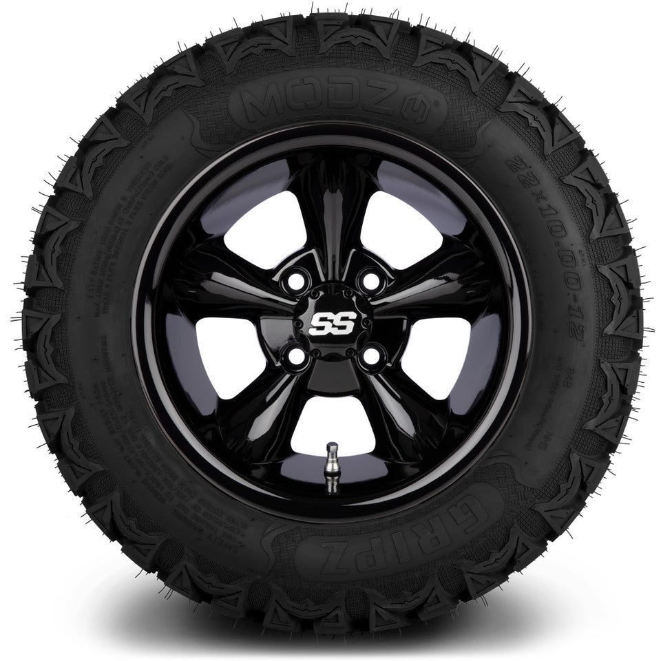 12" MODZ Godfather Glossy Black - Tire and Wheel Combo
