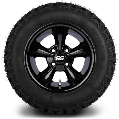 12" MODZ Godfather Glossy Black - Tire and Wheel Combo