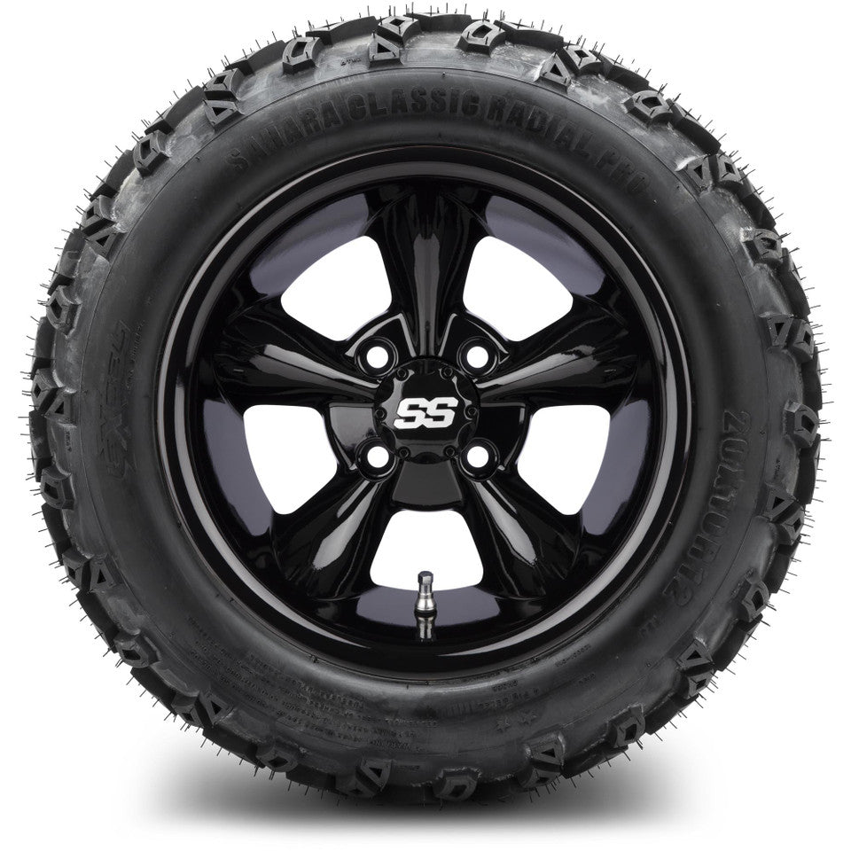 12" MODZ Godfather Glossy Black - Tire and Wheel Combo