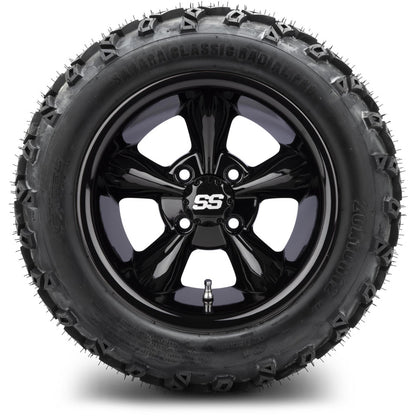12" MODZ Godfather Glossy Black - Tire and Wheel Combo