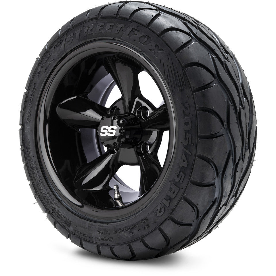 12" MODZ Godfather Glossy Black - Tire and Wheel Combo