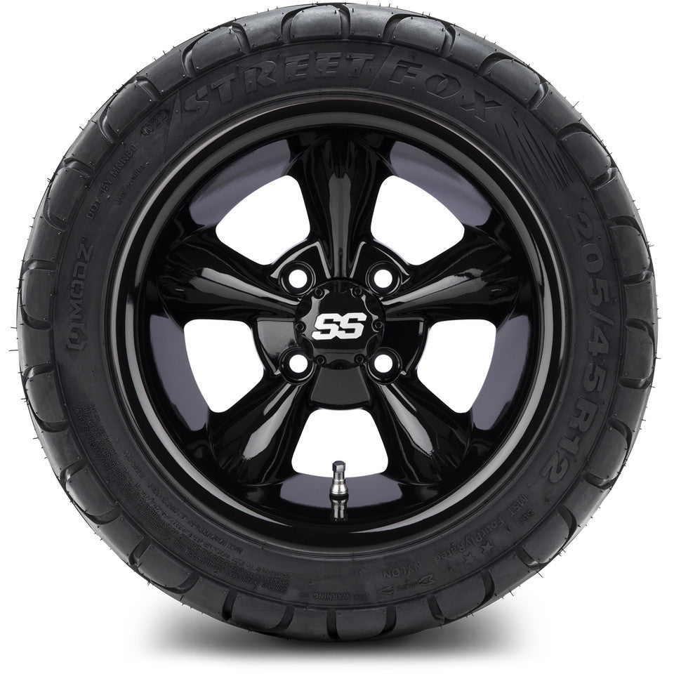 12" MODZ Godfather Glossy Black - Tire and Wheel Combo