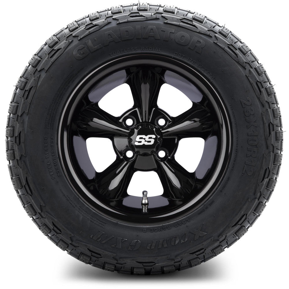 12" MODZ Godfather Glossy Black - Tire and Wheel Combo