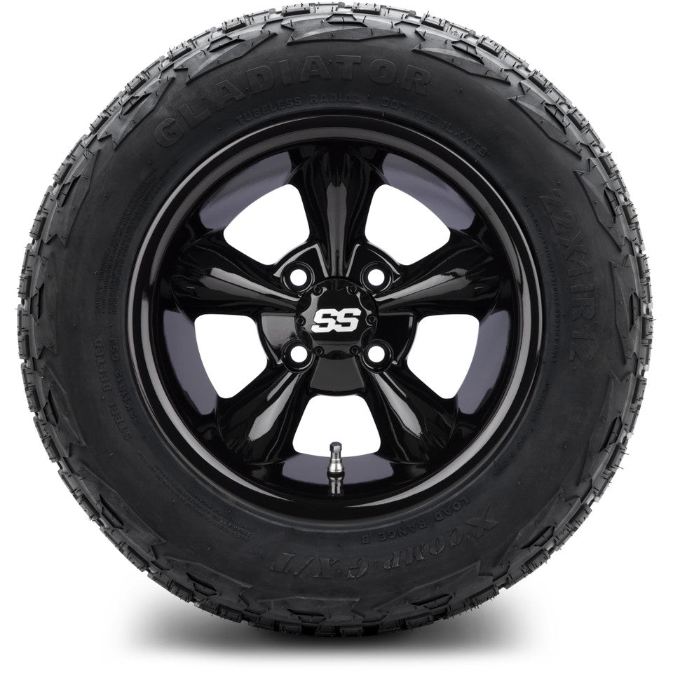 12" MODZ Godfather Glossy Black - Tire and Wheel Combo