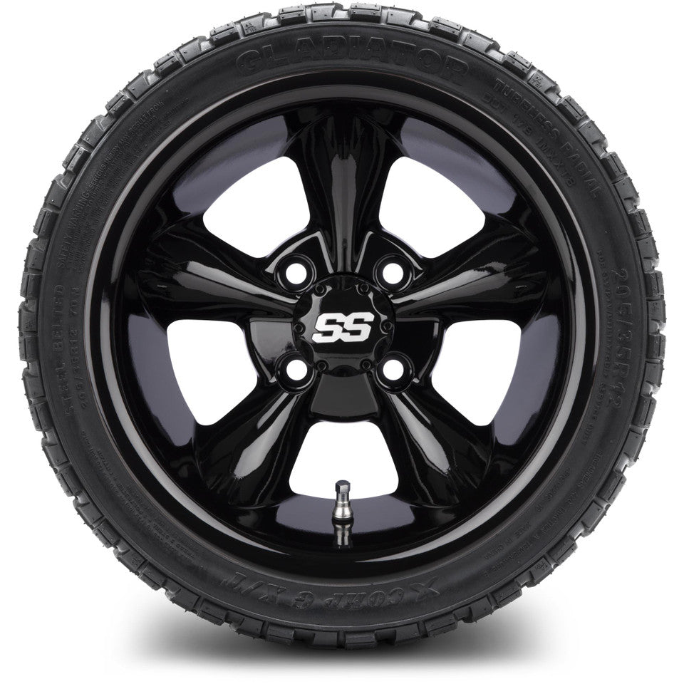 12" MODZ Godfather Glossy Black - Tire and Wheel Combo