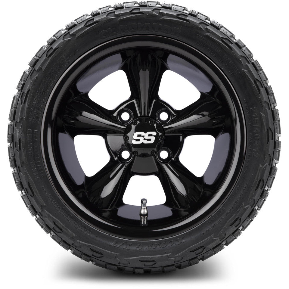 12" MODZ Godfather Glossy Black - Tire and Wheel Combo