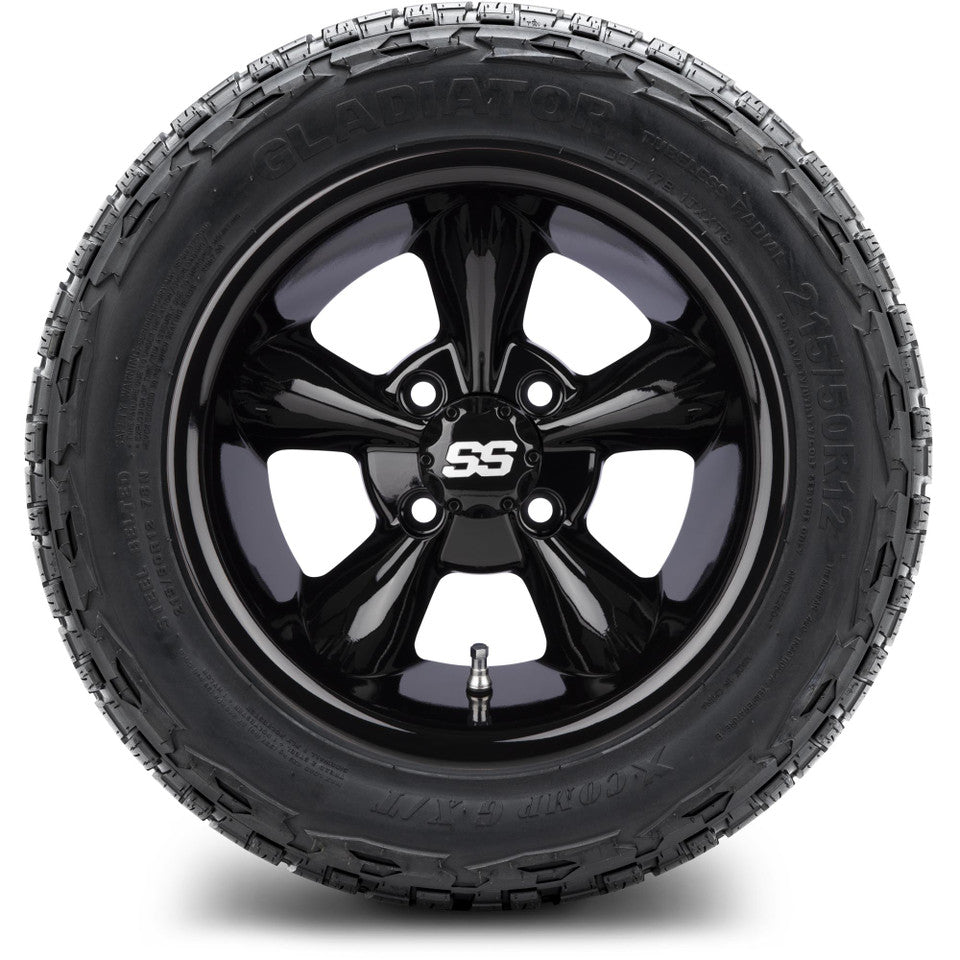 12" MODZ Godfather Glossy Black - Tire and Wheel Combo