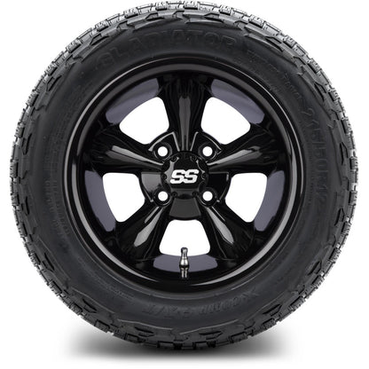 12" MODZ Godfather Glossy Black - Tire and Wheel Combo