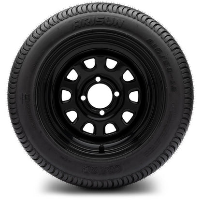 12" MODZ Steel D Window Glossy Black - Tire and Wheel Combo