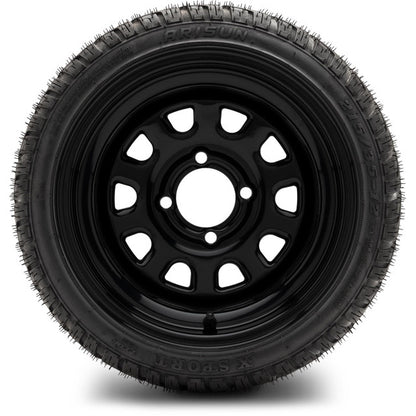 12" MODZ Steel D Window Glossy Black - Tire and Wheel Combo