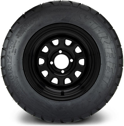 12" MODZ Steel D Window Glossy Black - Tire and Wheel Combo