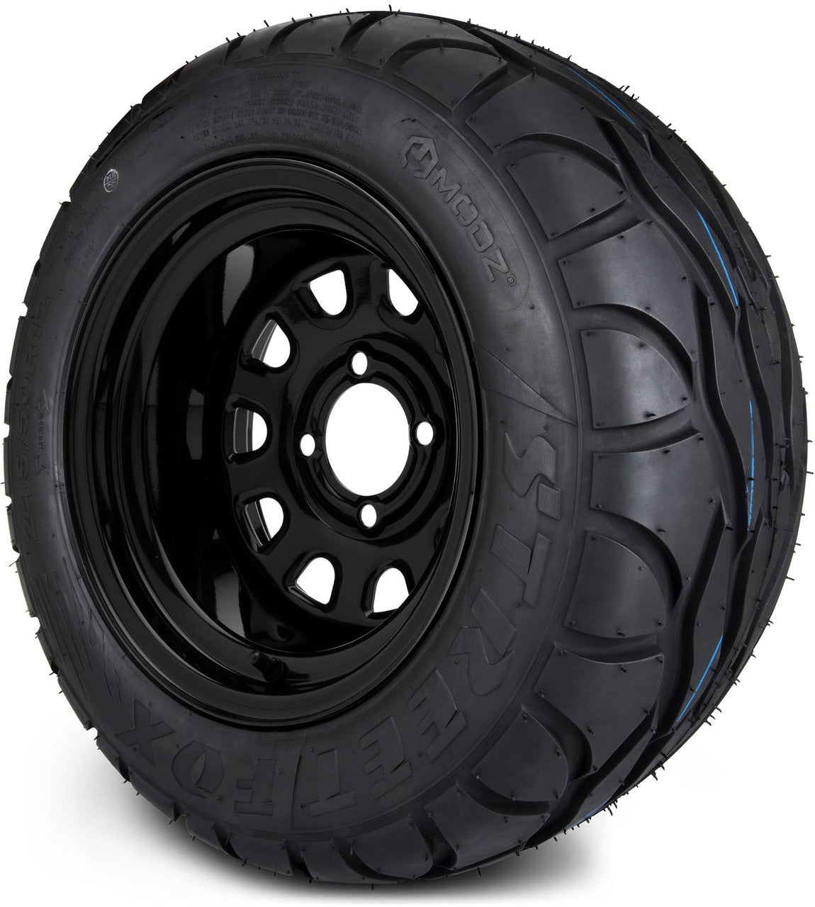 12" MODZ Steel D Window Glossy Black - Tire and Wheel Combo