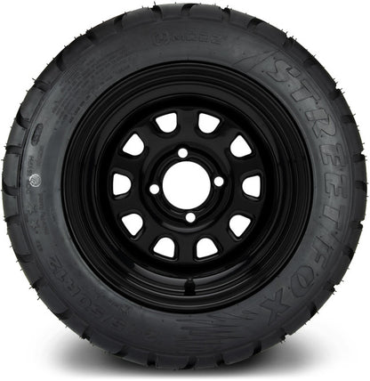 12" MODZ Steel D Window Glossy Black - Tire and Wheel Combo