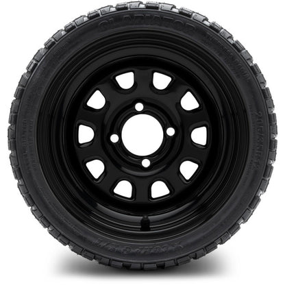 12" MODZ Steel D Window Glossy Black - Tire and Wheel Combo