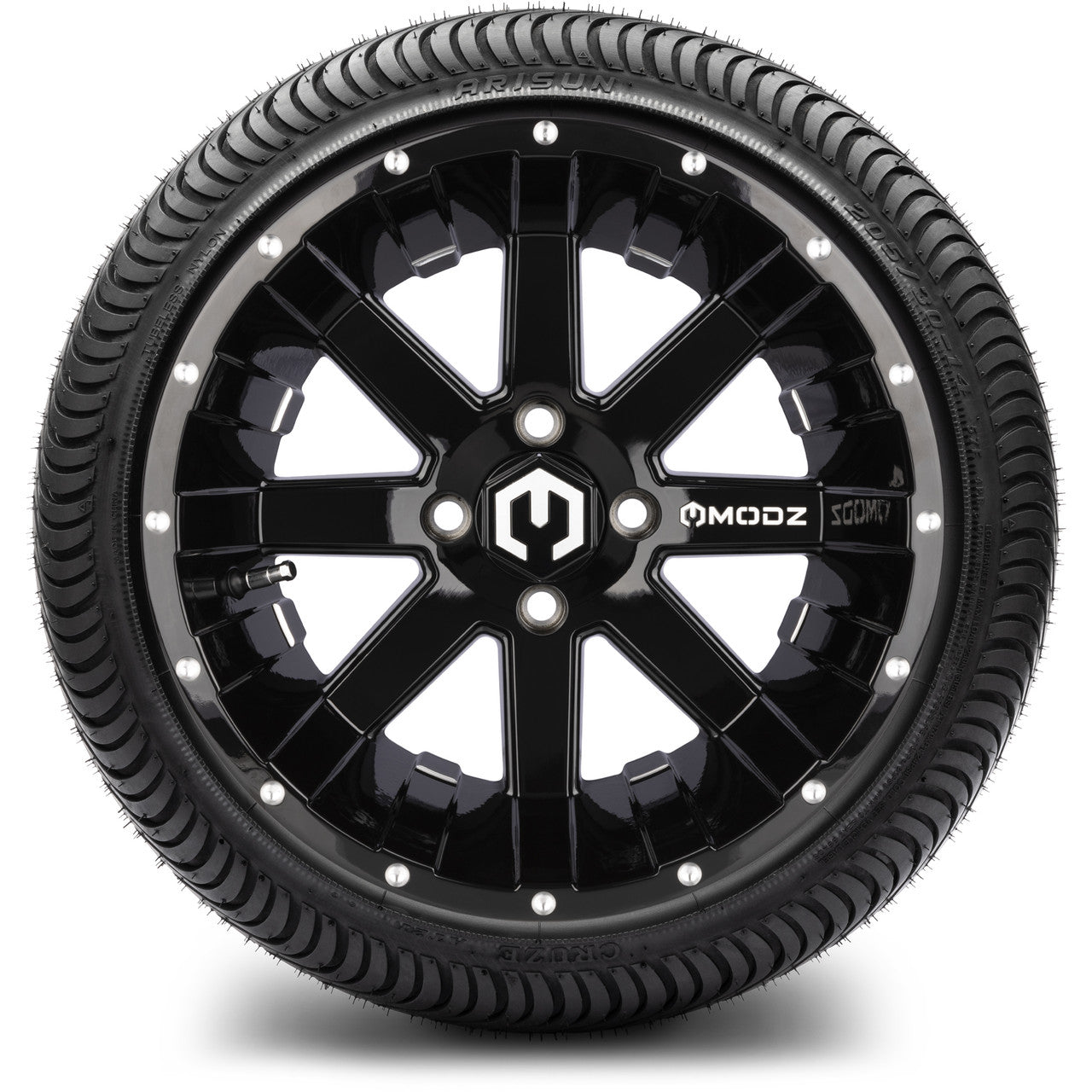 14" MODZ Assault Glossy Black - Tire and Wheel Combo