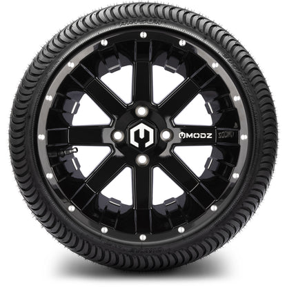 14" MODZ Assault Glossy Black - Tire and Wheel Combo