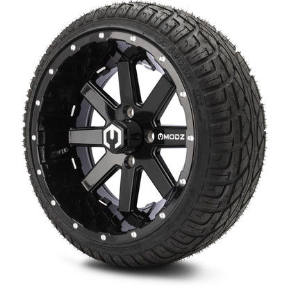 14" MODZ Assault Glossy Black - Tire and Wheel Combo