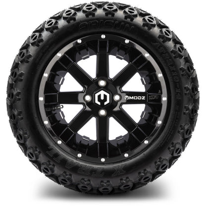 14" MODZ Assault Glossy Black - Tire and Wheel Combo