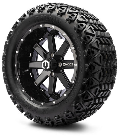 14" MODZ Assault Glossy Black - Tire and Wheel Combo