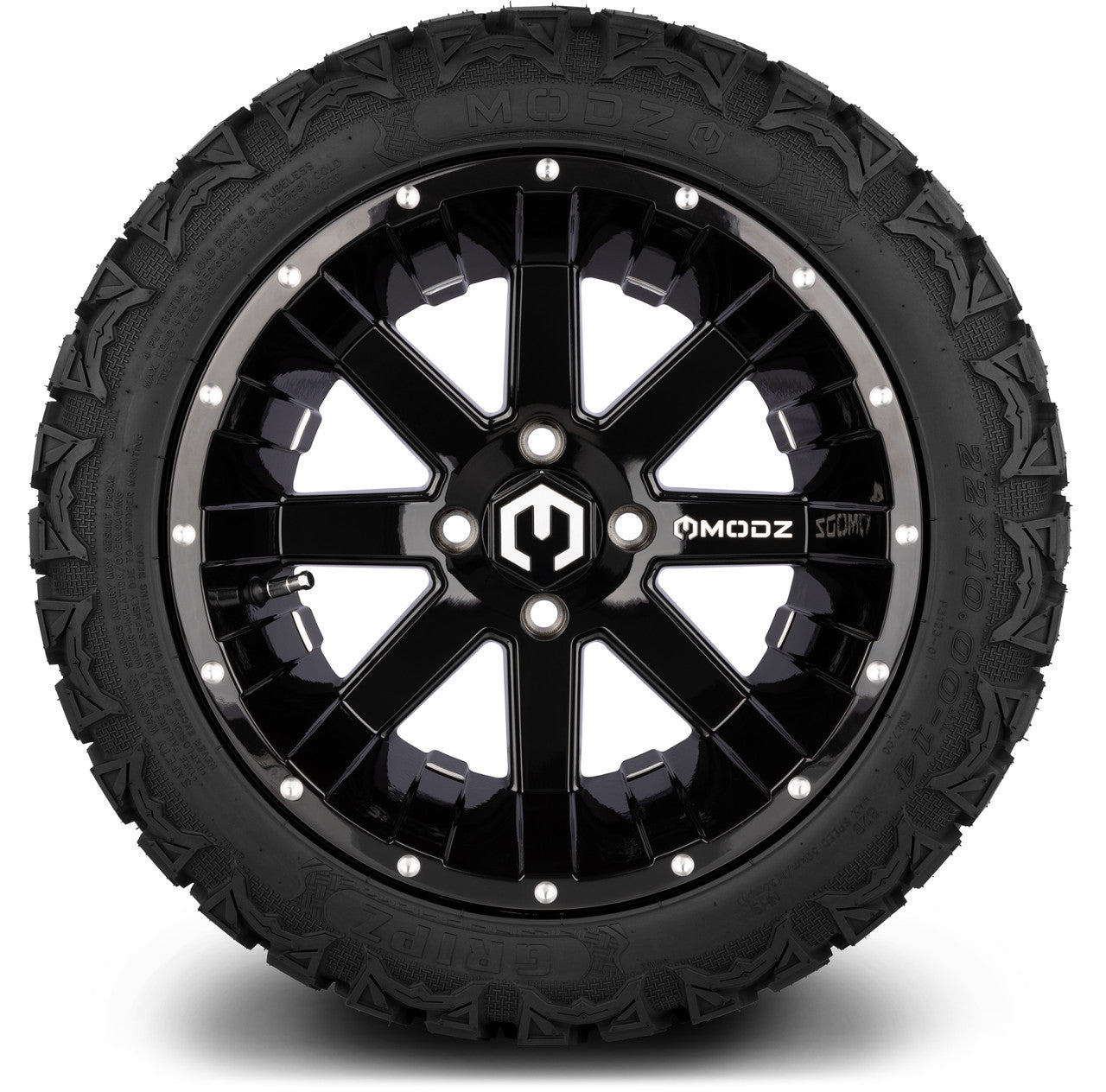 14" MODZ Assault Glossy Black - Tire and Wheel Combo