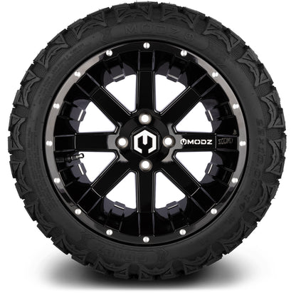 14" MODZ Assault Glossy Black - Tire and Wheel Combo