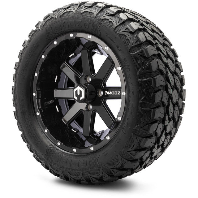 14" MODZ Assault Glossy Black - Tire and Wheel Combo