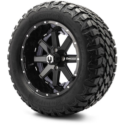 14" MODZ Assault Glossy Black - Tire and Wheel Combo