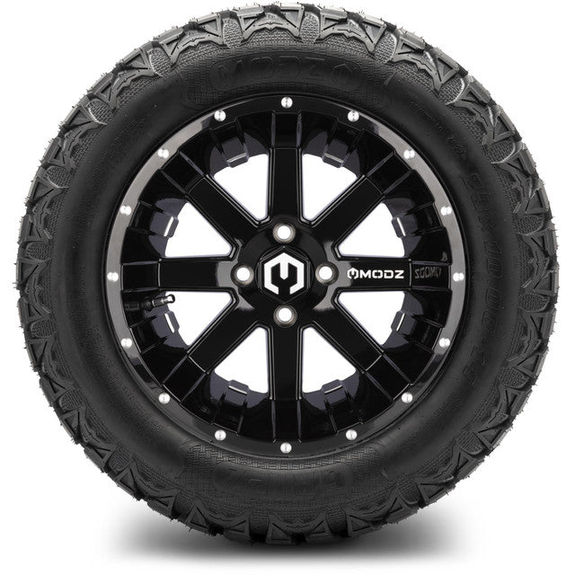 14" MODZ Assault Glossy Black - Tire and Wheel Combo