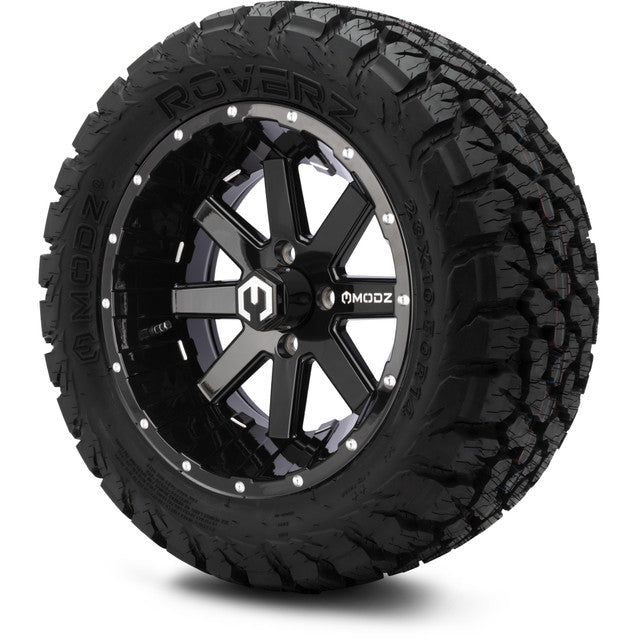 14" MODZ Assault Glossy Black - Tire and Wheel Combo