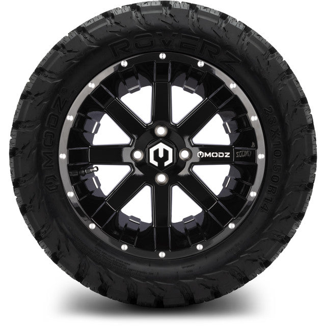 14" MODZ Assault Glossy Black - Tire and Wheel Combo