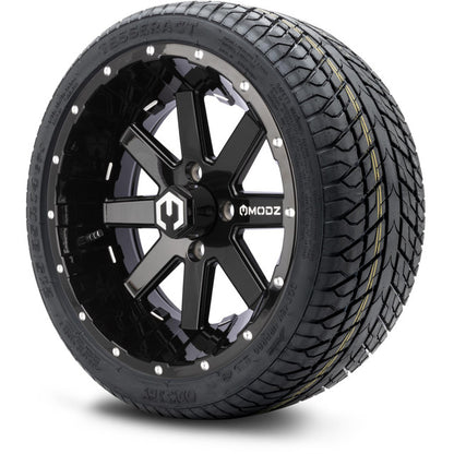 14" MODZ Assault Glossy Black - Tire and Wheel Combo