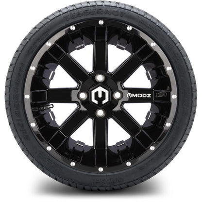 14" MODZ Assault Glossy Black - Tire and Wheel Combo