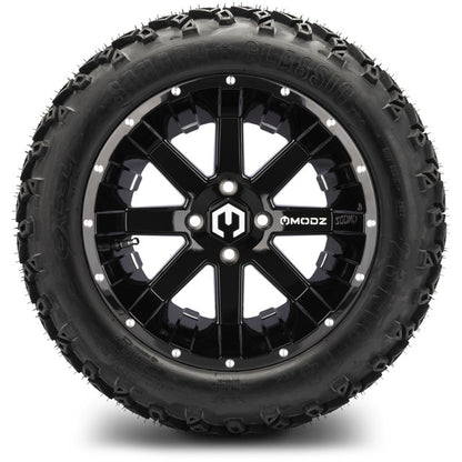 14" MODZ Assault Glossy Black - Tire and Wheel Combo